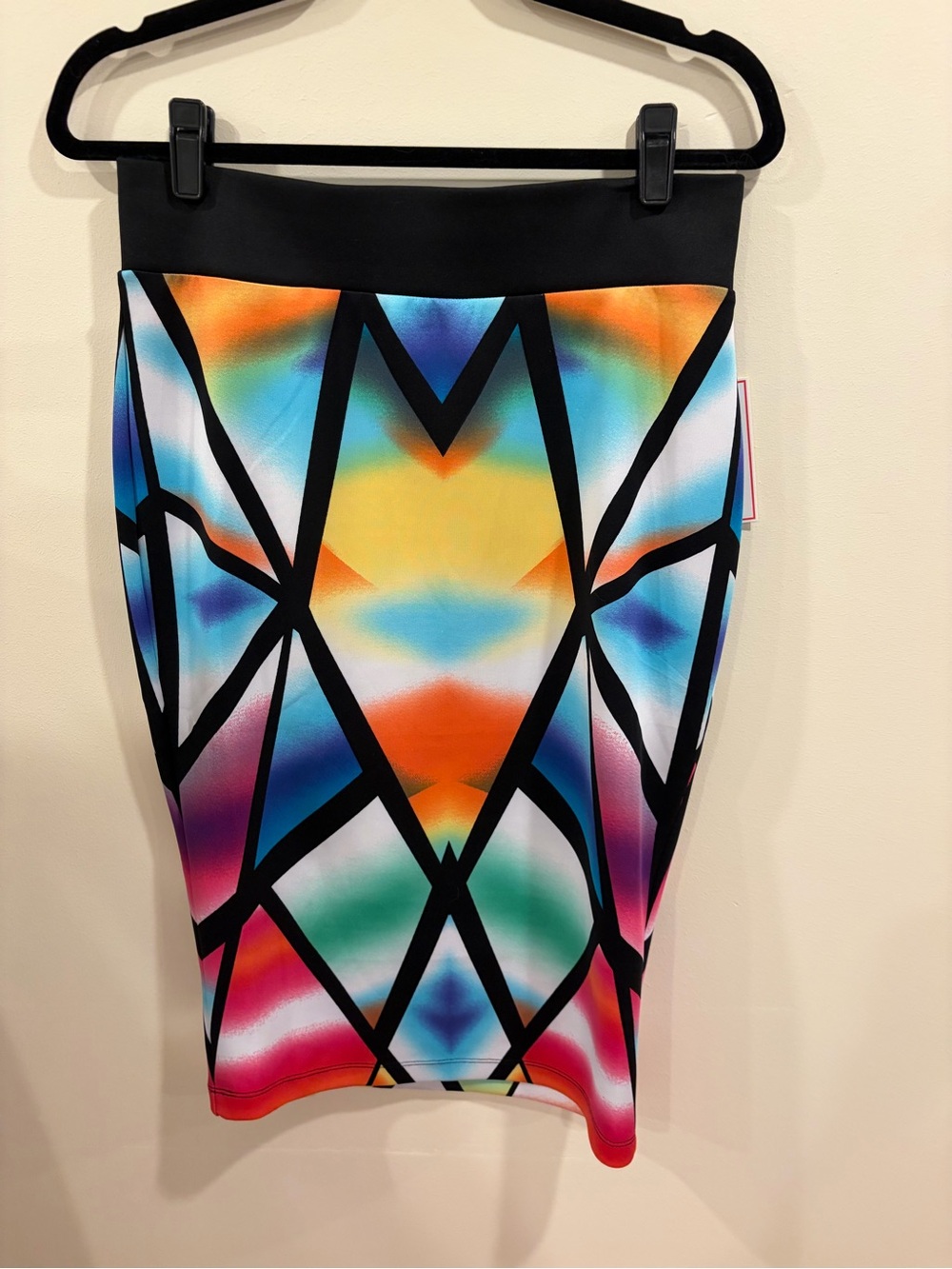 Bisou Bisou Multicolor Geometric Print Skirt Size M